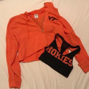 PINK by VS, VT small hoodie, bra, and leggings set